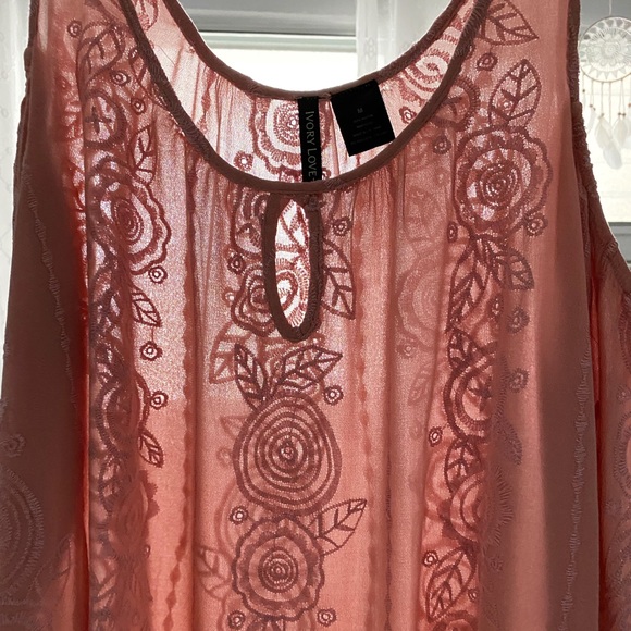 Ivory Love rose print cold-shoulder blouse, pink - Picture 3 of 9